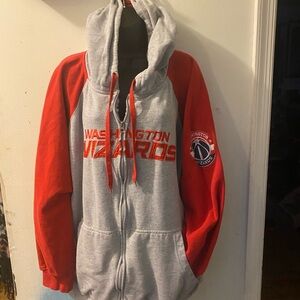 NBA Washington Wizards Red and Gray Zip Up Sweater